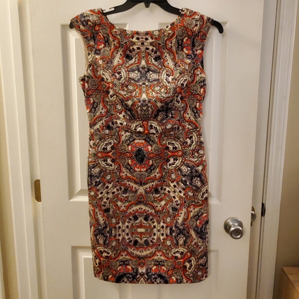 The Limited Women's Pencil Sheath Dress Sz 6 geo boho print Office Career NWT